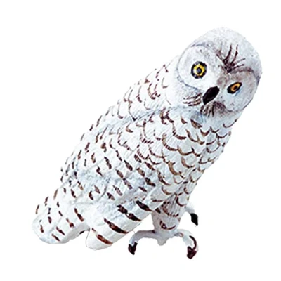 Image of Dolls House Snowy Owl Miniature Outdoor Bird Animal Garden Accessory