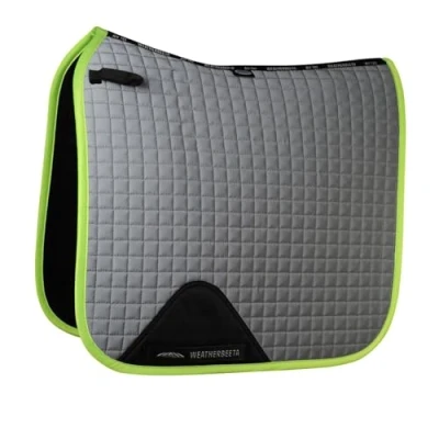 Image of WeatherBeeta Reflective Prime Dressage Saddle Pad, Silver/Yellow, Full