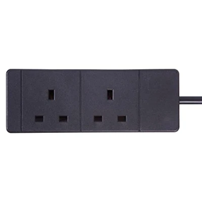 Image of PRO ELEC 2 gang 5m black extension lead