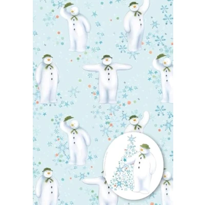 Image of The SNOWMAN and Snowdog Official Christmas Wrapping Paper Four Sheets Tags Gift Wrap