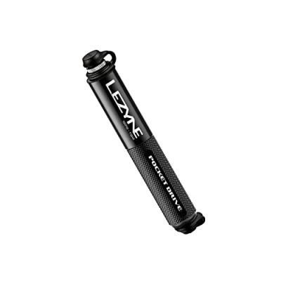 Image of Lezyne Pocket Drive Cycling Mini Pump Black/Logo/High Pressure Cycle Tyre Inflate Ride Bike Mountain Road Presta Schrader Valve Hand Frame Mount Accessories