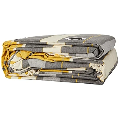 Image of Fusion Two Curtain Panels, Cotton,Polyester, Ochre, W229cm (90) x D229cm