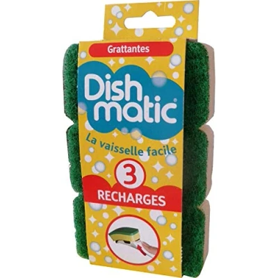 Image of Dishmatic Set of 3 Replacement Scouring Pads Green