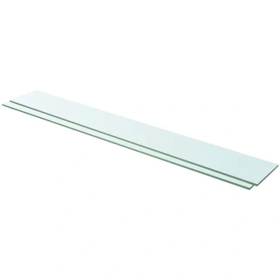 Image of vidaXL Shelves 2 pcs Panel Glass Clear 110x15 cm