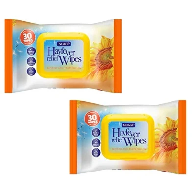 Image of 30 x Hayfever &amp; Allergy Relief Wipes for Hand Face Traps Pollen Dust Dirt Pet Wet Hay Fever (60 (2 Packet))