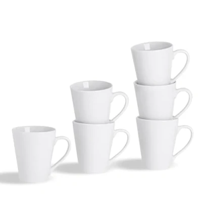 Image of Argon Tableware 24x White Latte Coffee Cups (285ml) Set Tea Saucers Kitchen Dishwasher and Microwave Safe