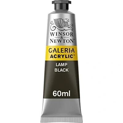 Image of Winsor &amp; Newton SG Education GAL 2120337 Full Range of Galeria Acrylic, 60 mL Tube, Lamp Black