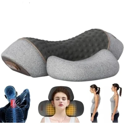 Image of Core Hero 3 in 1 Neck Massage Pillow, Memory Foam Pillow with Heat and Vibration Massage, Pillowslifting Airbag, Shoulder for Stretcher Relaxer(Grey)