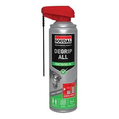 Image of BC Profiles Soudal Degrip All Genius Spray Fast Drying, High Performance Penetrating Oil, Dissolves Rust and Corrosion 300ml