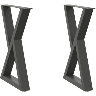 Image of vidaXL Dining Table Legs 2 pcs Anthracite 60x(72 73.3) cm Steel