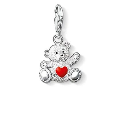 Image of Thomas Sabo Women Charm Pendant Bear Heart Club 925 Sterling Silver 0680 007 10