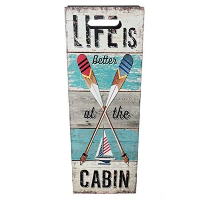 Image of Rebecca Mobili Umbrella Stand Holder Canvas Mdf Grey Light Blue Urban Entrance Home Office 50 x 21 cm (H W D) Art. RE4834