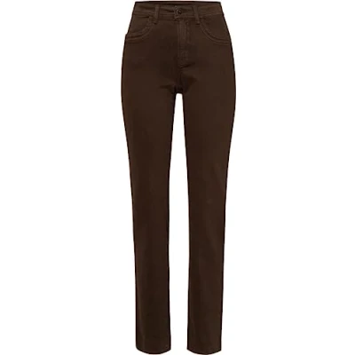 Image of BRAX Women&#039;s Style Mary Five Pocket Jeans in Thermal Denim, Dark Chocolate, 38W x 32L