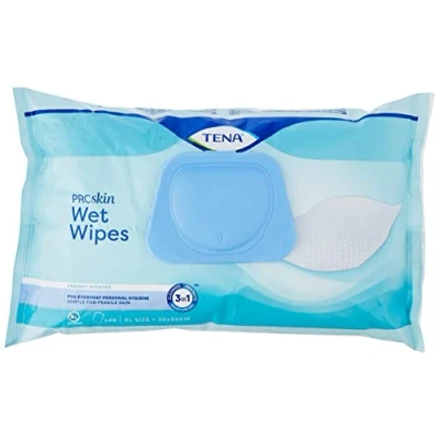 Image of Tena Wet Wipes, Pack of 12 x 48