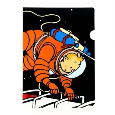Image of Moulinsart A4 Plastic Folder the Adventures of Tintin on moon (15124)