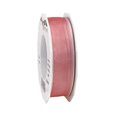 Image of Präsent Four Seasons Organza Wired Edge Ribbon Melon 25 mm Width, m Length