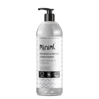 Image of Miniml Natural English Lavender and Chamomile Conditioner Nourish Repair For Dry, Damaged Hair with Pro Vitamin B5 Sulphate Paraben Free, Vegan Cruelty Free 1L Bottle