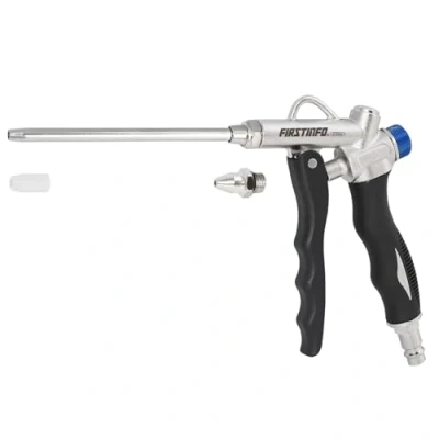 Image of FIRSTINFO A18565EU 2 Way Air Blow Gun w/Adjustable Flow, Extended Nozzle, and Shortest Nozzle