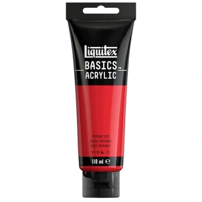 Image of LIQUITEX Basics Acrylic Paint, Primary Red, 118 ml Tube