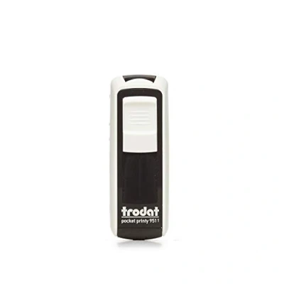 Image of Trodat Pocket Printy 9511 Personalised Custom Doctor/Nurse Medical Stamps Black Ink White/Black Stamp