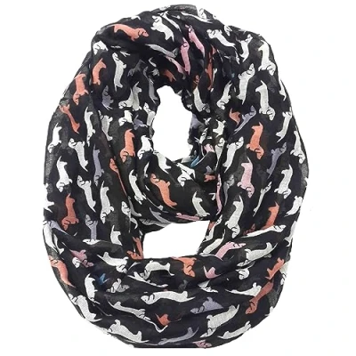Image of Lina &amp; Lily Dachshund Dog Print Lightweight Snood Scarf (Multi)