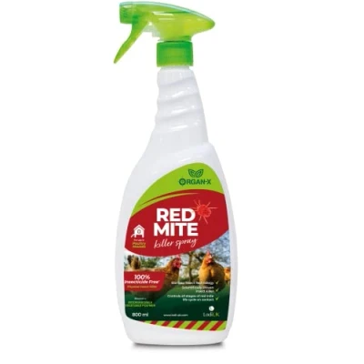 Image of Xtermin8Prob Red Mite killer spray Bird Mites Organic Non Toxic Poultry Houses Outdoor Use Large 800ml bottl
