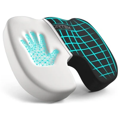 Image of FORTEM Office Chair Cushion, Memory Foam Seat Non Slip Sitting Pillow for Gaming, Car Computer Pad, Washable Cover