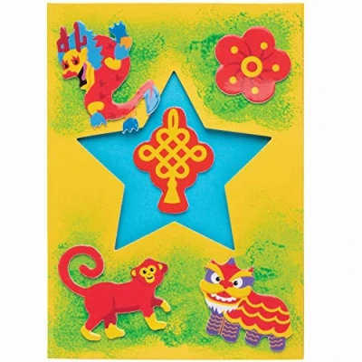 Image of Baker Ross Chinese New Year Foam Stickers Pack of 200, Lunar Self Adhesives (FC227)