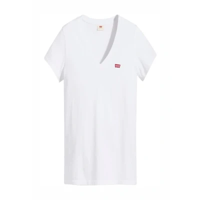 Image of Levi&#039;s Women&#039;s 2 Pack V Neck Tee T Shirt, White + &amp; +, XS