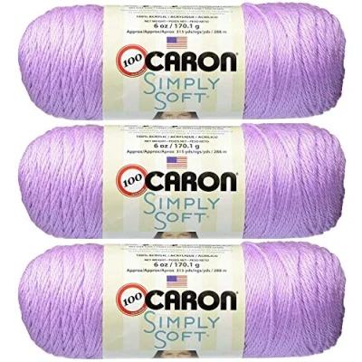 Image of Caron Simply Soft Pack of 3 Balls 170g Each Ball Orchid, Lavender