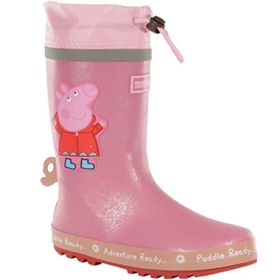 Image of Regatta Peppa Pig Puddle Wellies Pink, Size: UK Infant 12