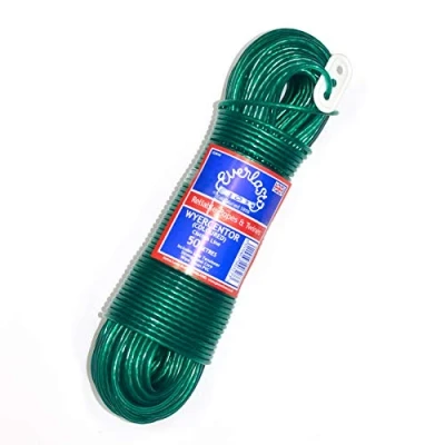 Image of Quality Everlasto 15m &#039;Wyercentor&#039; Steel Core Clothes/Washing Line 3.5mm Thick Green