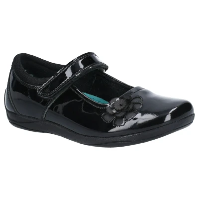 Image of Hush Puppies Girl&#039;s Jessica Patent Jnr School Uniform Shoe, Black, 10 UK Medium