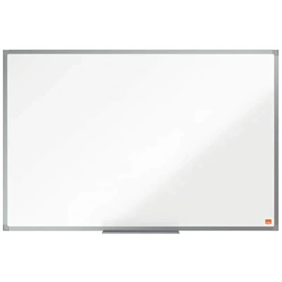 Image of Nobo Enamel Magnetic Whiteboard, 900 x 600mm, Aluminium Trim, Corner Wall Mounting, Includes Whiteboard Pen Tray, Essence Range, 90 60cm, White, 1915451