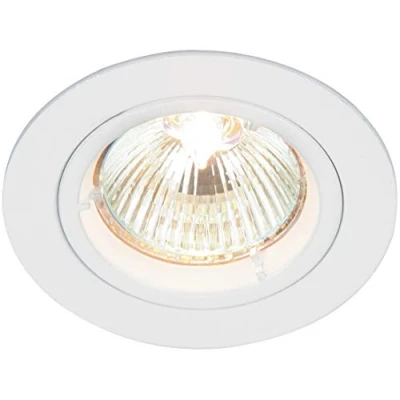 Image of Saxby Cast 50W Modern Decorative Fixed Gloss White Halogen GU10 Dimmable Recessed Downlight