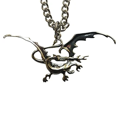 Image of The Noble Collection Hobbit Smaug Costume Pendant Metal Dragon Necklace on 18in Chain Officially Licensed Film Movie Gifts