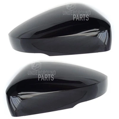 Image of UNDERGROUND PARTS Left Passenger Nearside &amp; Right Offside Drivers Side Door Wing Mirror Covers Caps Metallic Black