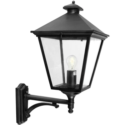 Image of Turin Grande 1 Light Outdoor Wall Lantern Black IP54, E27