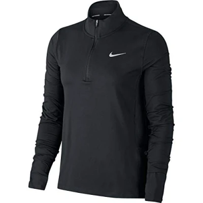 Image of NIKE Women&#039;s Running top with Half Zip T Shirt, Medium Olive/Olive Aura/Re, L