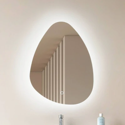 Image of Lucande LED mirror Celestiel, drop shaped, CCT, 60 cm