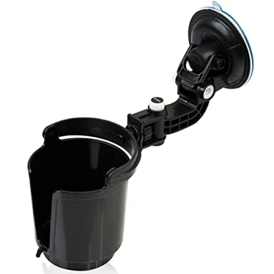 Image of ZONETECH Recessed Folding Cup Drink Holder Black Premium Quality Sturdy Vehicle Adjustable