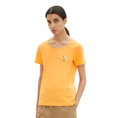 Image of TOM TAILOR Ladie&#039;s 1035471 T Shirt, 29751 Bright Mango Orange, XXS