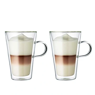 Image of Bodum Canteen Double Wall Glass Set, Mouth Blown Borosilicate 0.4 L, Pack of 2
