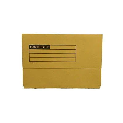 Image of ValueX Document Wallet Lightweight, Half Flap Foolscap, Yellow, Pack of 50