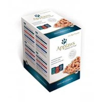 Image of Applaws 100% Natural Wet Cat Food, Pouch Multipack Tuna Selection in Broth, 70 g (12 x Pouches)