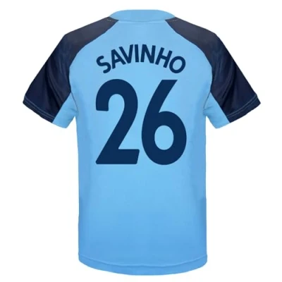 Image of MANCHESTER CITY FC Boys Savinho 26 Poly T Shirt Sky Blue 6 7 Years