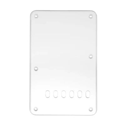 Image of Musiclily Vintage Style Strat Tremolo Backplate for Fender USA/Mexican Made Standard Stratocaster Modern Guitar,1Ply Silver Mirror Acrylic