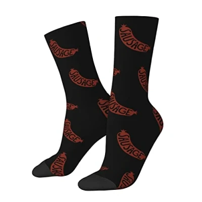 Image of KWQDOZF Sausage Socks Funny Novelty Crew Gift for Men Women Teen