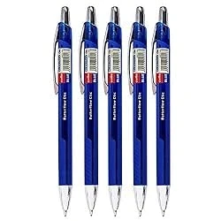 Image of Cello Ballpoint Pen Blue Pens Butterflow Clic Retractable Ball PensMedium Point Biros (0.8MM) Pen, Pack of 5 ideal for Office School and Home