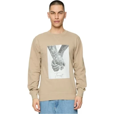 Image of Mister Tee Men&#039;s Trust 2.0 Crewneck Sweatshirt, Darksand, S